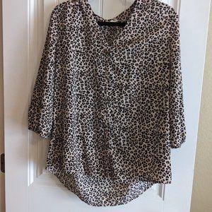 Maurices button up blouse leopard print size Large